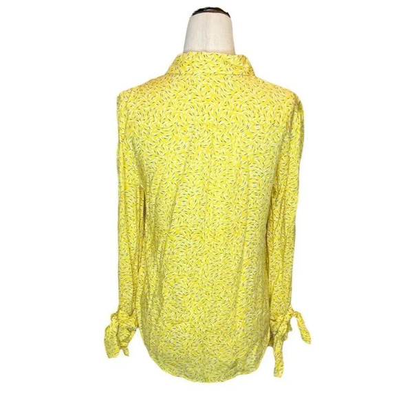 Maeve Anthropologie Size 0 Blithe Yellow Printed Button Down Blouse Top - Picture 4 of 11